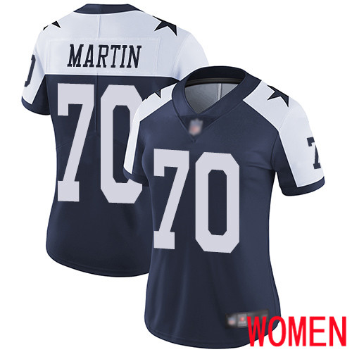 Women Dallas Cowboys Limited Navy Blue Zack Martin Alternate 70 Vapor Untouchable Throwback NFL Jersey